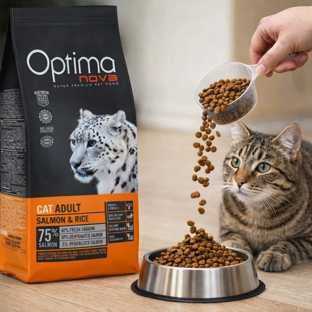OPTIMANOVA Cat Salmon & Rice - trockenfutter für Katzen - 2kg - foto 2