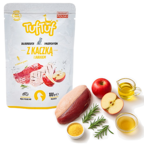TUF TUF with duck and apple - Nassfutter für Hunde - 100g - foto 3