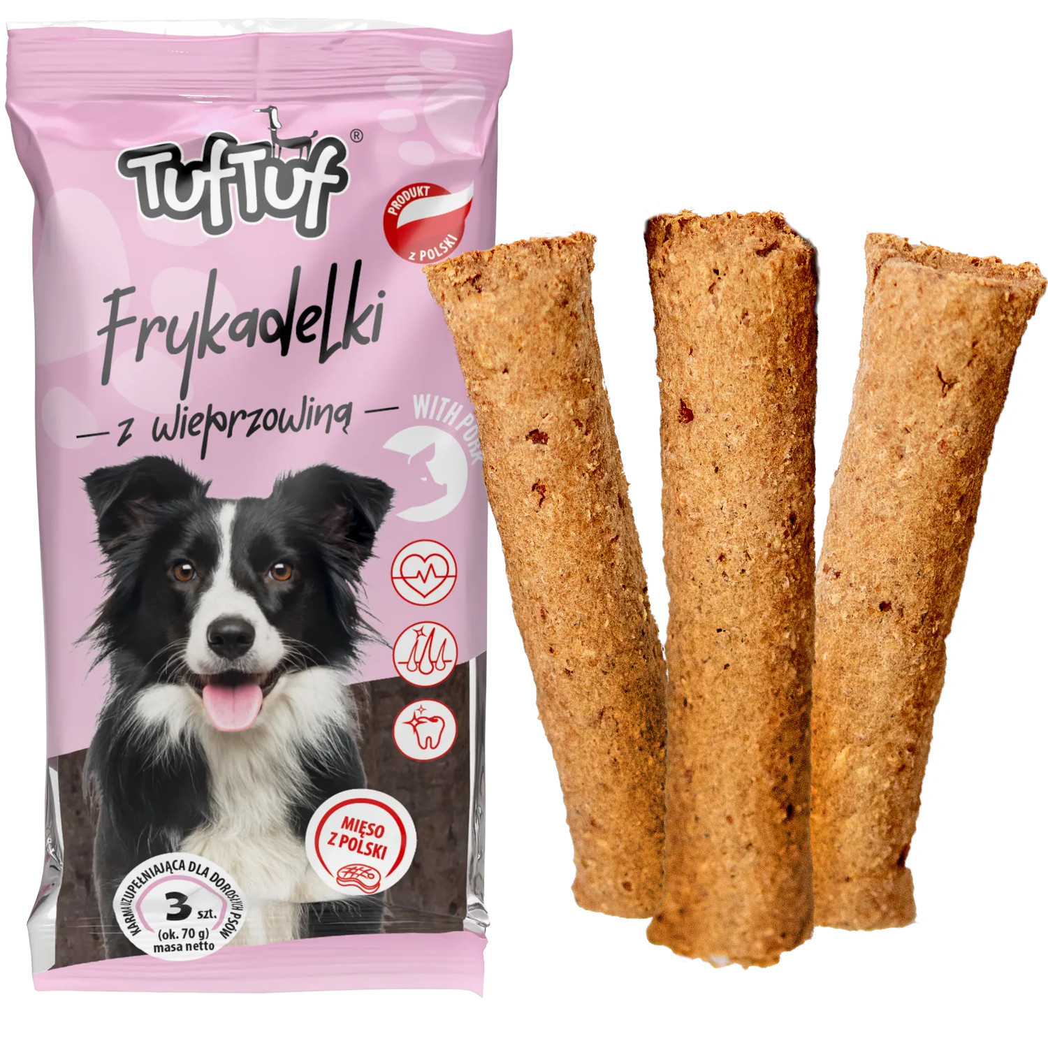 TUF TUF Meaty sticks with pork - leckerli für hunde - 70g - foto 1
