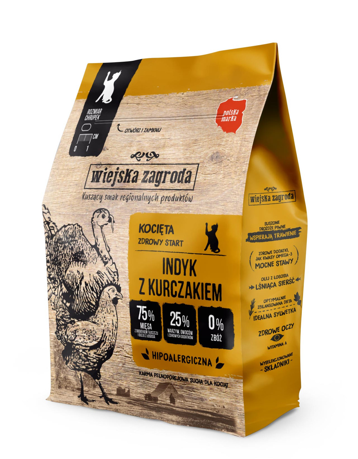 WIEJSKA ZAGRODA Kitten Turkey with chicken - trockenfutter für Katzen - 400g - foto 2