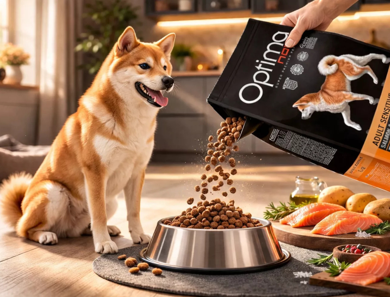 OPTIMANOVA Adult Sensitive Salmon & Potato - trockenfutter für Hunde - 12kg - foto 2