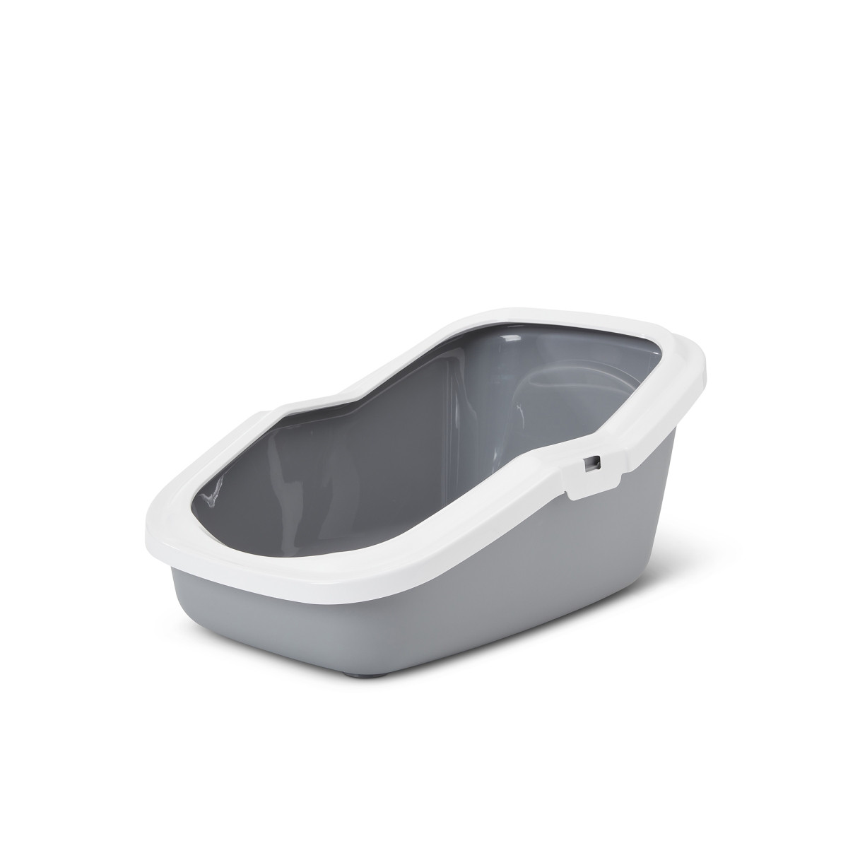 SAVIC ASEO Grau mit weißem Rand - offene Katzentoilette - 56x39x27,5 cm - 1 Stk. - foto 4