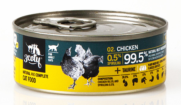 3COTY Chicken with spirulina - nassfutter für Katzen - 80g - foto 9