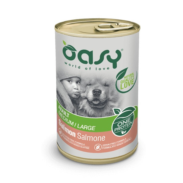 OASY One Protein Adult Medium/Large Salmon - Nassfutter für Hunde - 400g - foto 1