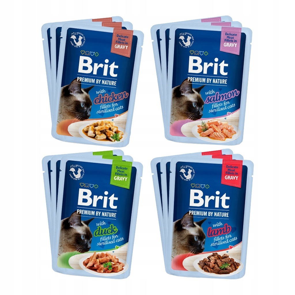 BRIT Premium by Nature Sterilised Plate Beutel in Soße Mix aus Geschmacksrichtungen - Nassfutter für Katzen - 12x85g - foto 2