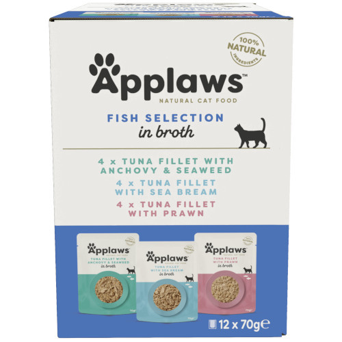 APPLAWS Fish selection multipack in broth - nassfutter für Katzen - 12x70g - foto 3