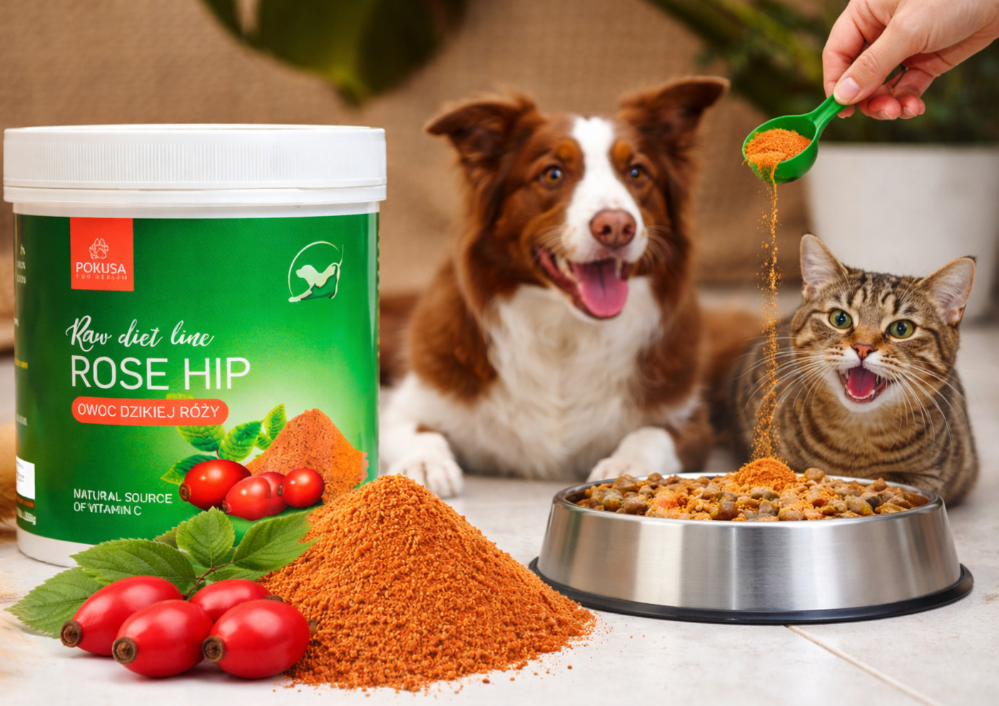 POKUSA RawDietLine Rose Hip - nahrungsergänzungsmittel für hunde und katzen - 200g - foto 4