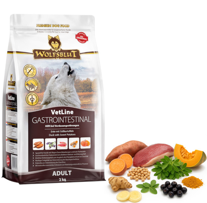 WOLFSBLUT VetLine Gastrointestinal Duck - trockenfutter für Hunde - 2kg - foto 6