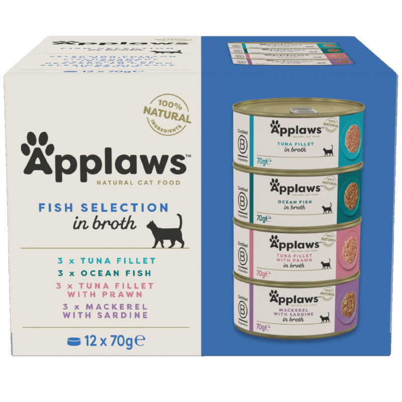 APPLAWS Fish selection multipack in broth - nassfutter für Katzen - 12x70g - foto 7
