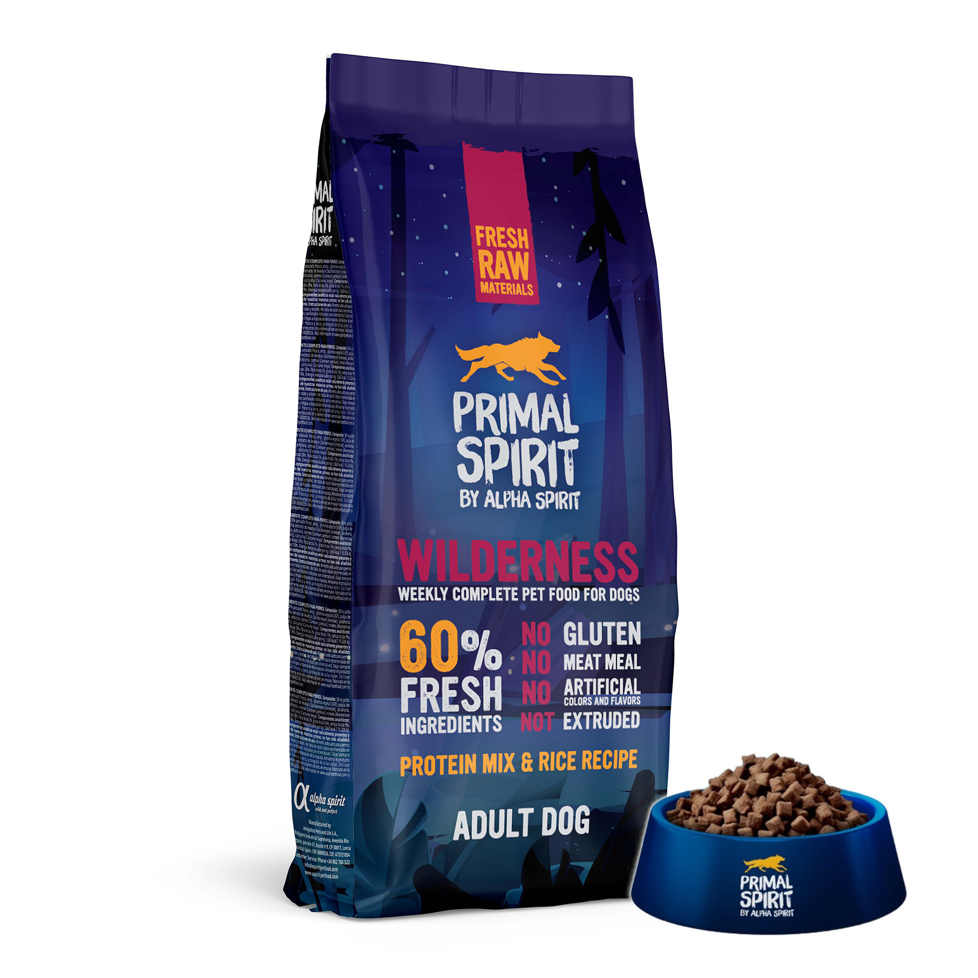 PRIMAL SPIRIT Wilderness 60% Fleisch Schweinefleisch und Huhn - halbfeuchtes Hundefutter - 12 kg - foto 1