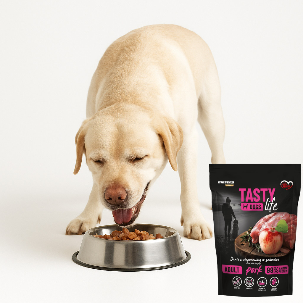 BIOFEED Tasty Dogs Life Pork - Nassfutter für Hunde - 500g - foto 5