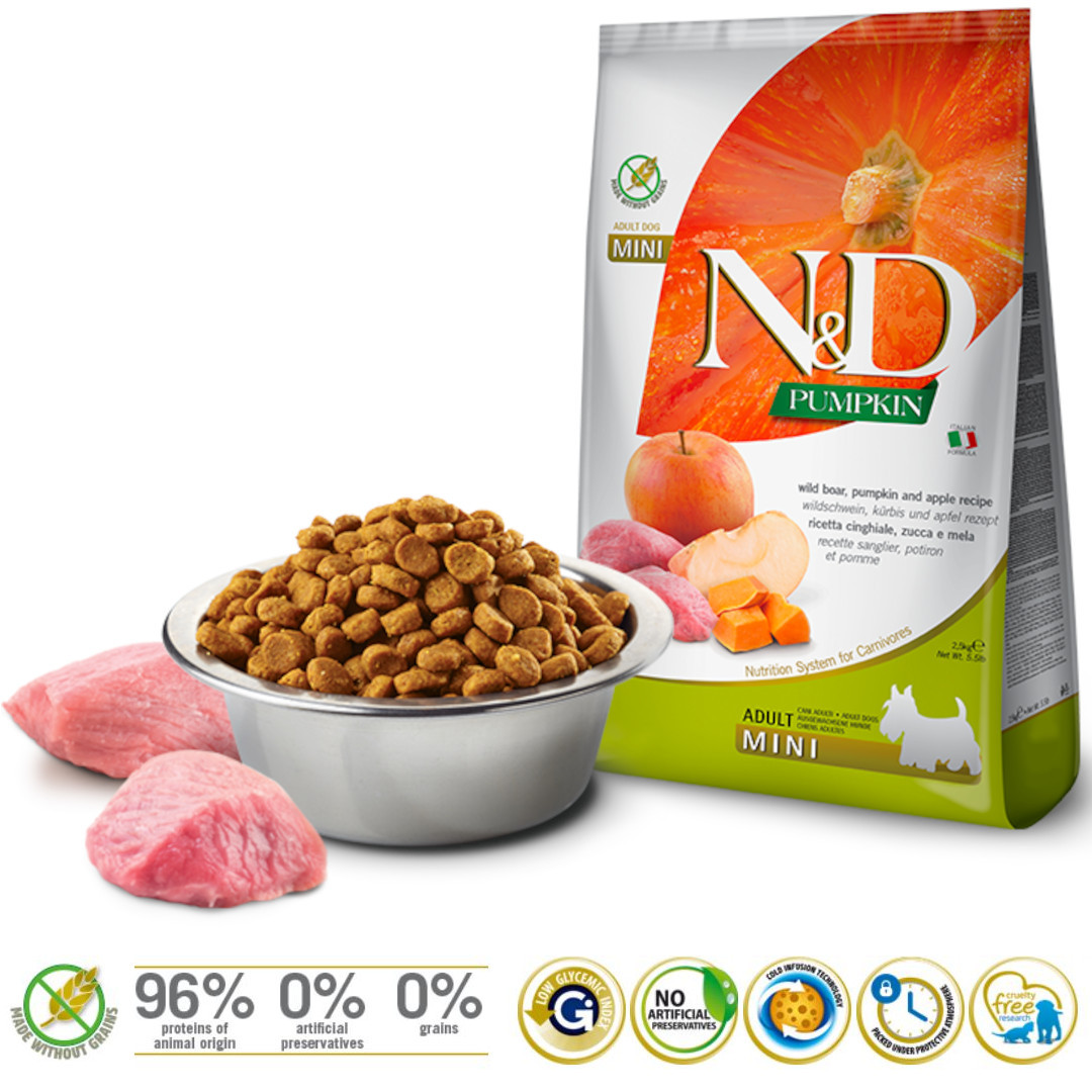 Farmina Pet Food 8010276033291 Hunde-Trockenfutter 2,5 kg Adult Apfel, Wildschwein, Kürbis - foto 1