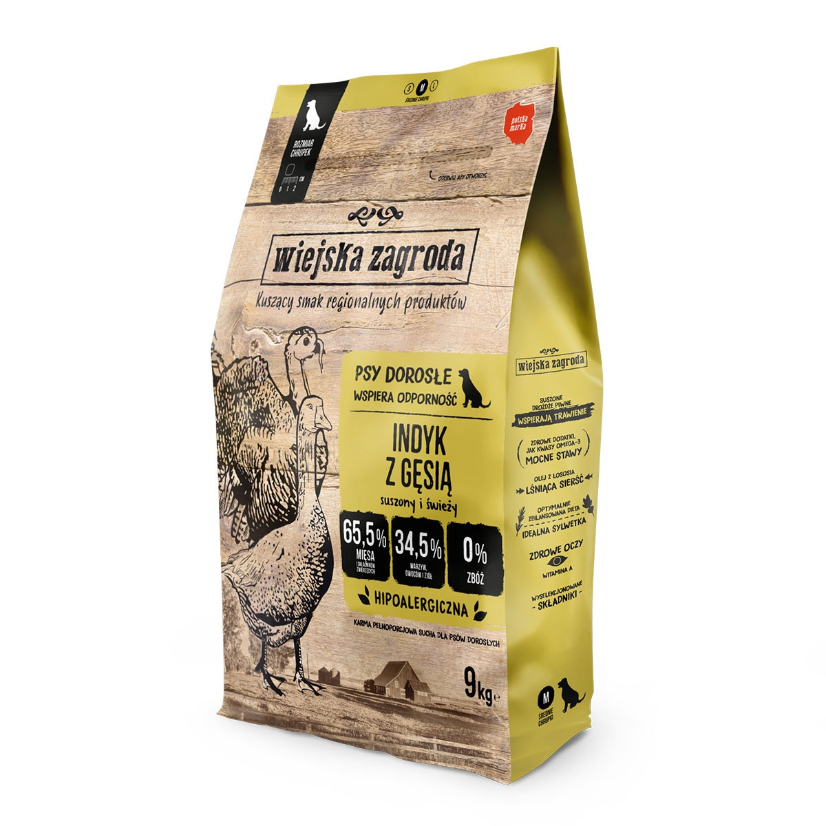 WIEJSKA ZAGRODA Turkey with goose M - trockenfutter für Hunde - 9kg - foto 2
