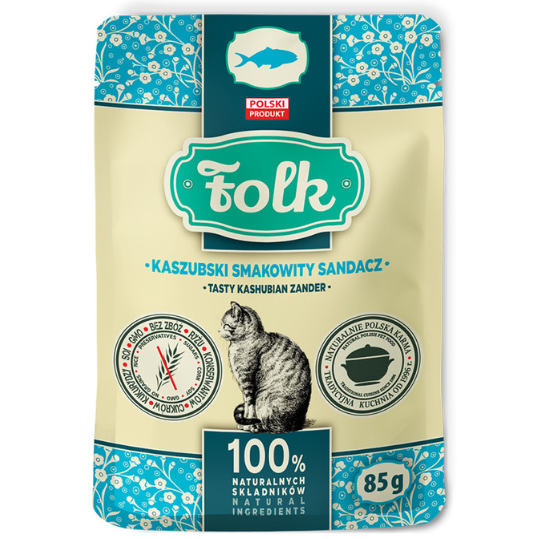 FOLK Tasty Kashubian zander - nassfutter für Katzen - 85g - foto 1