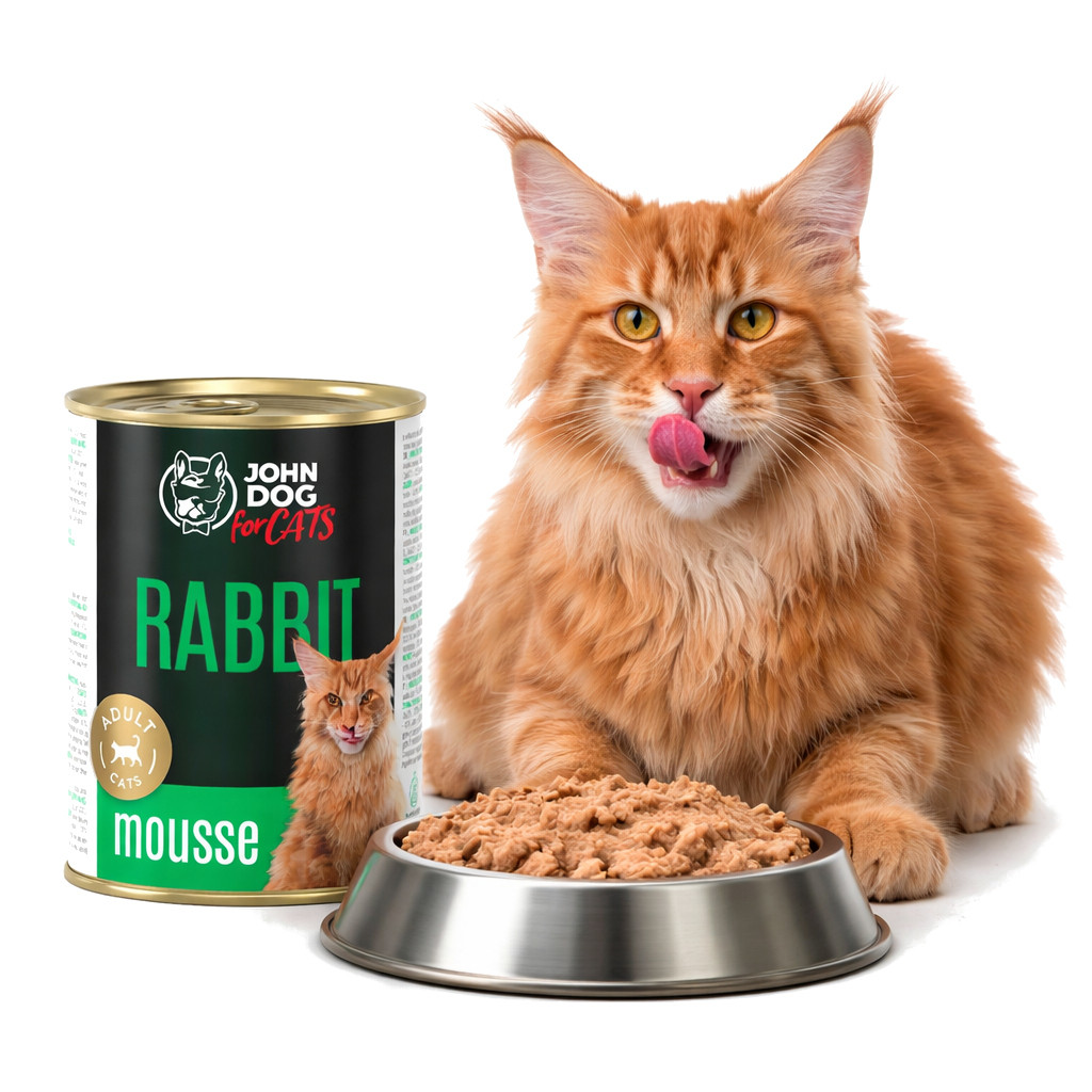JOHN DOG For cats Rabbit Mousse - nassfutter für Katzen - 400g - foto 3