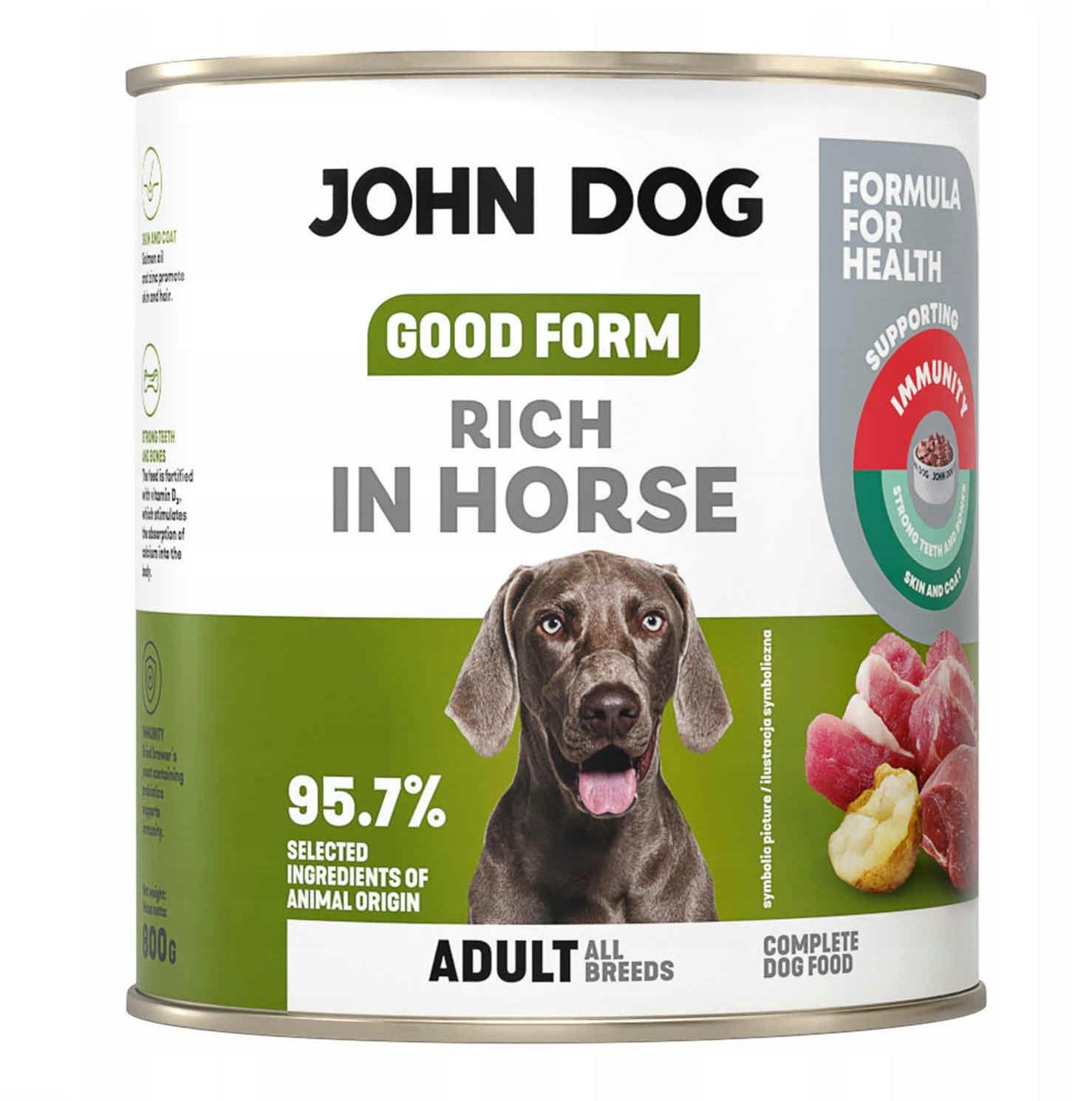 JOHN DOG Good Form Rich in horse - Nassfutter für Hunde - 800g - foto 1