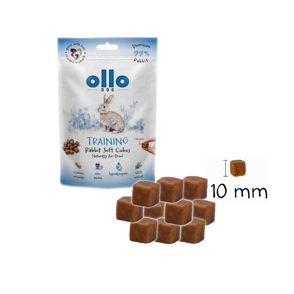 OLLO Air Dried Training Rabbit Cubes - leckerli für hunde - 80g - foto 3