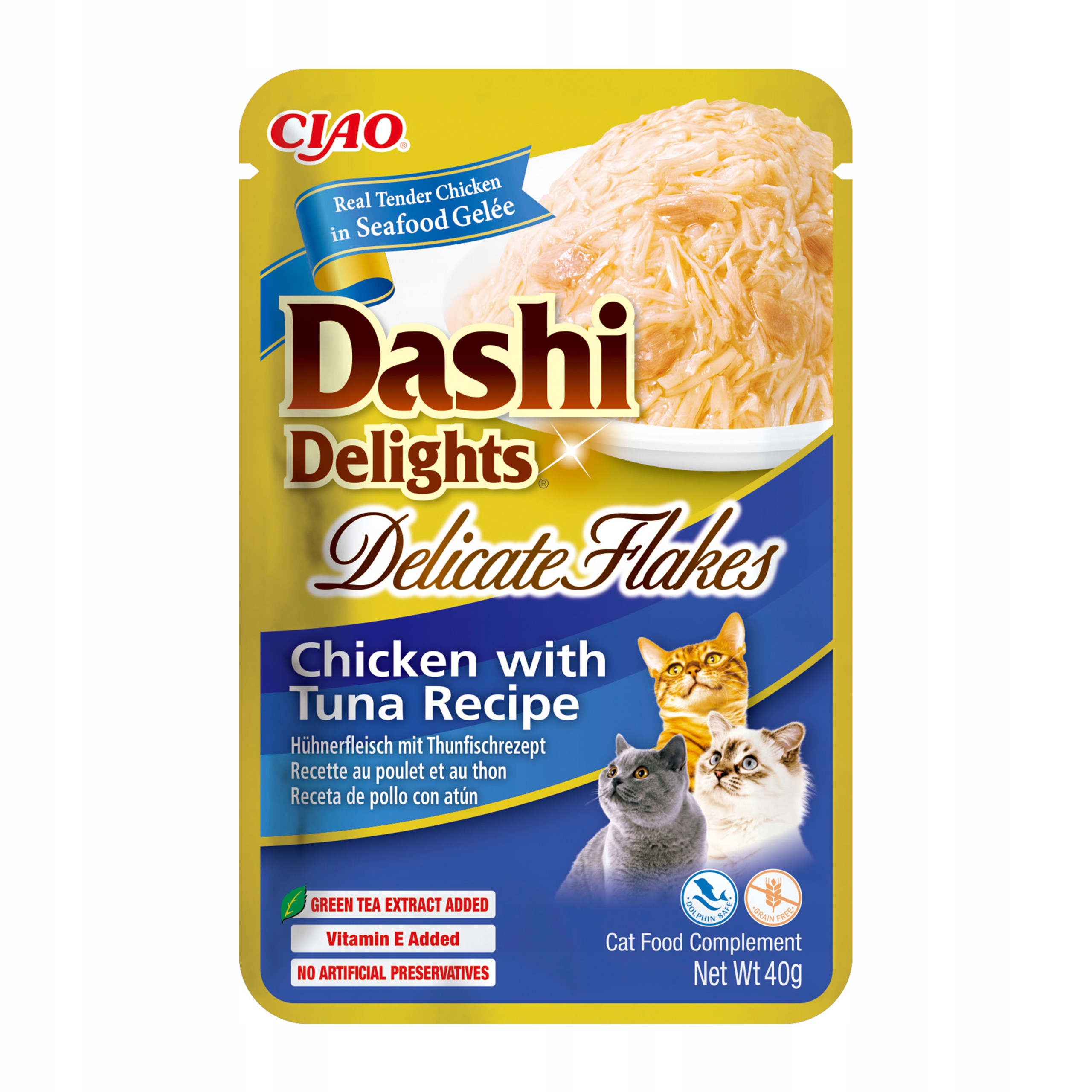 INABA CAT Dashi Delights Zarte Flocken Huhn mit Thunfisch - Katzensnack - 40g - foto 1