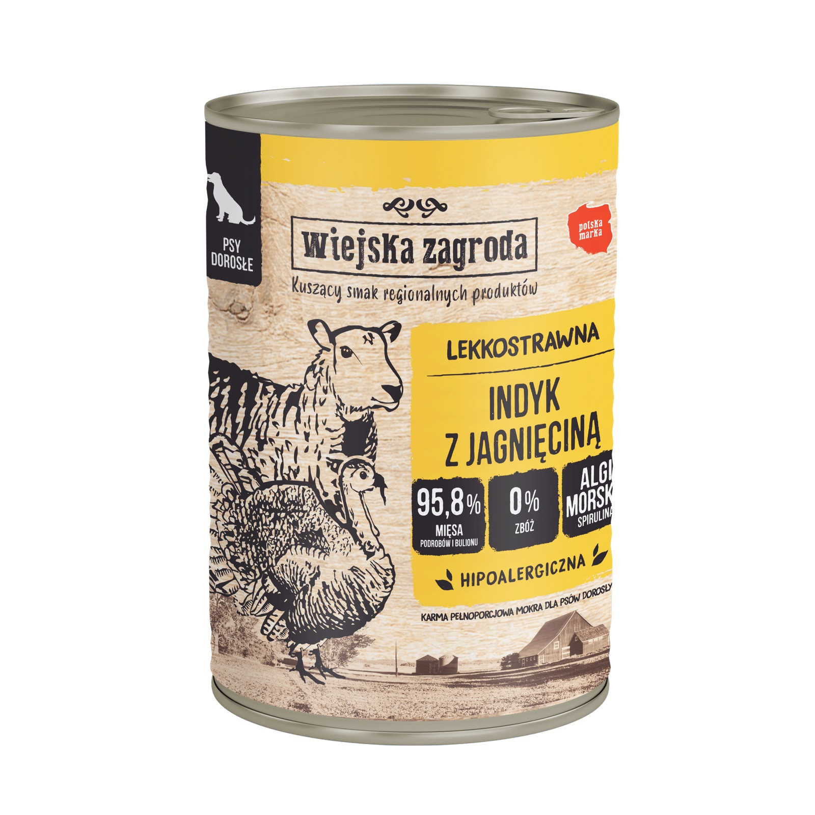 WIEJSKA ZAGRODA Turkey with lamb - Nassfutter für Hunde - 400g - foto 1