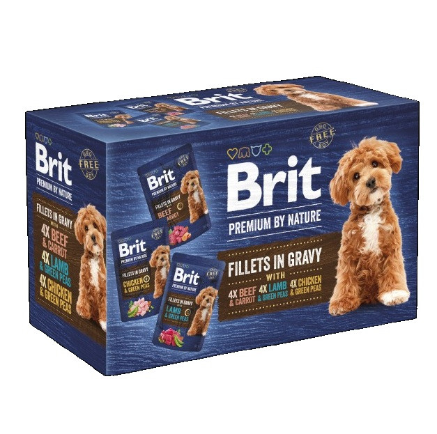 BRIT Premium by nature Dog Filets in gravy Huhn, Lamm und Rindfleisch - Nassfutter für Hunde - 12x85g - foto 1