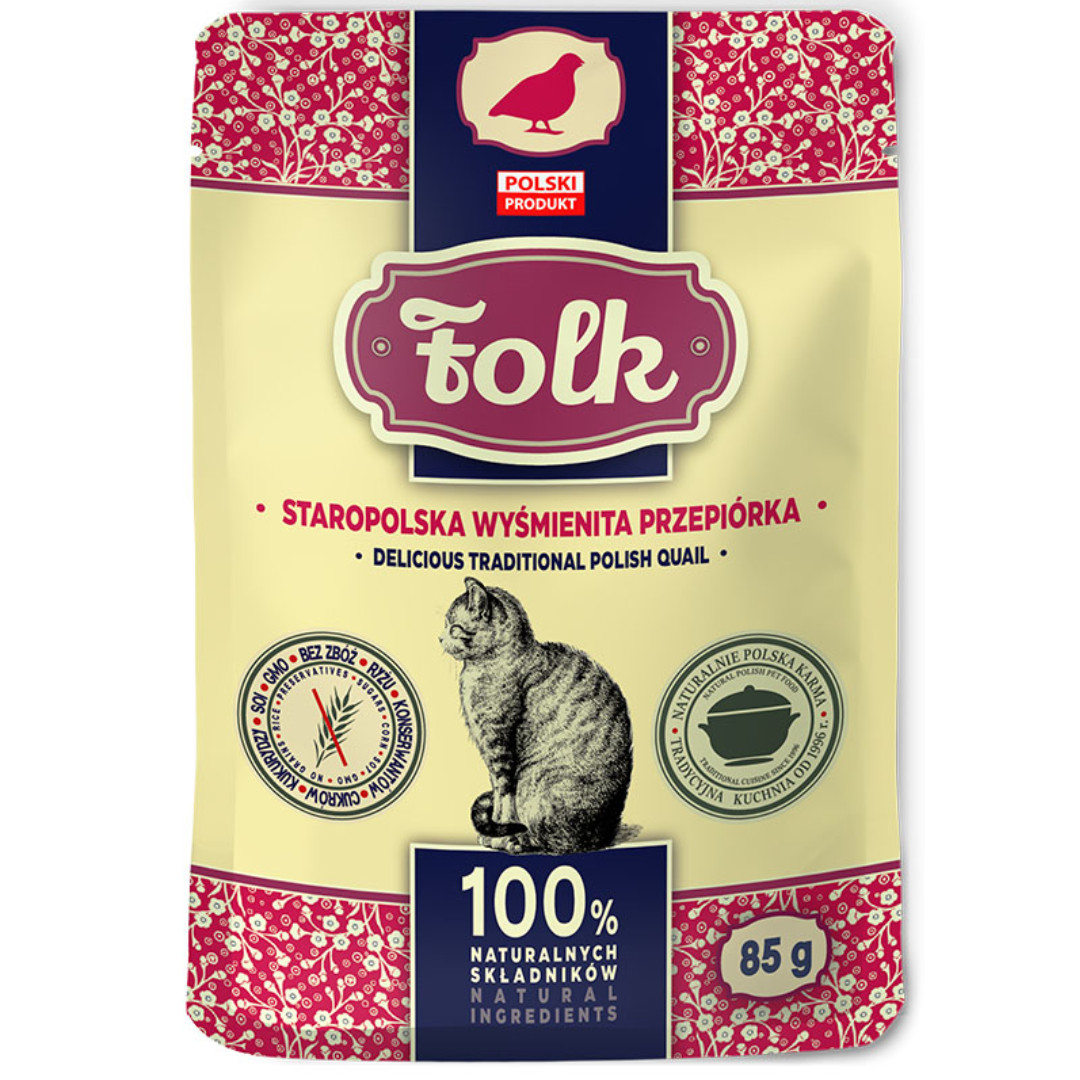 FOLK Delicious traditional polish quail - nassfutter für Katzen - 85g - foto 1