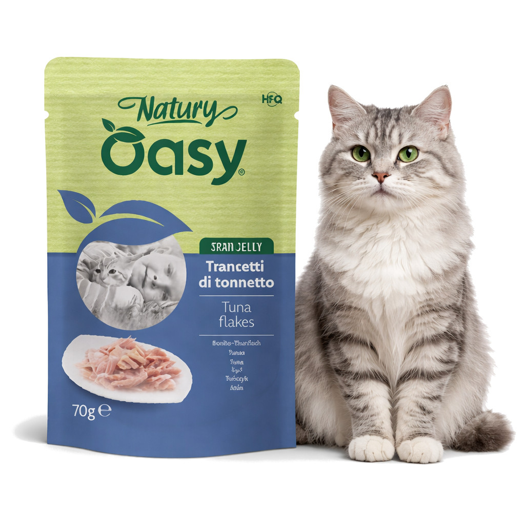 OASY Natury Soft Jelly Tuna flakes - nassfutter für Katzen - 70g - foto 2