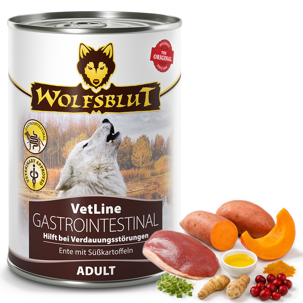 WOLFSBLUT VetLine Gastrointestinal Ente - Nassfutter für Hunde - 6x395g - foto 3