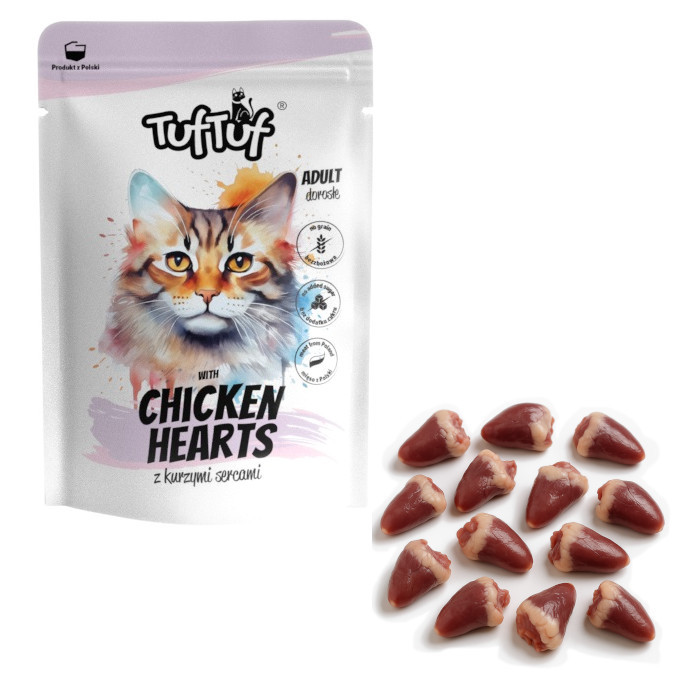 TUF TUF with chicken hearts - nassfutter für Katzen - 100g - foto 3