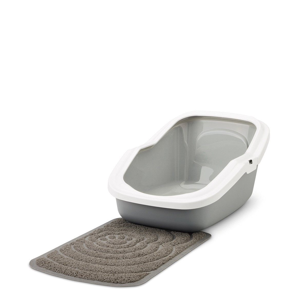SAVIC ASEO Grau mit weißem Rand - offene Katzentoilette - 56x39x27,5 cm - 1 Stk. - foto 3