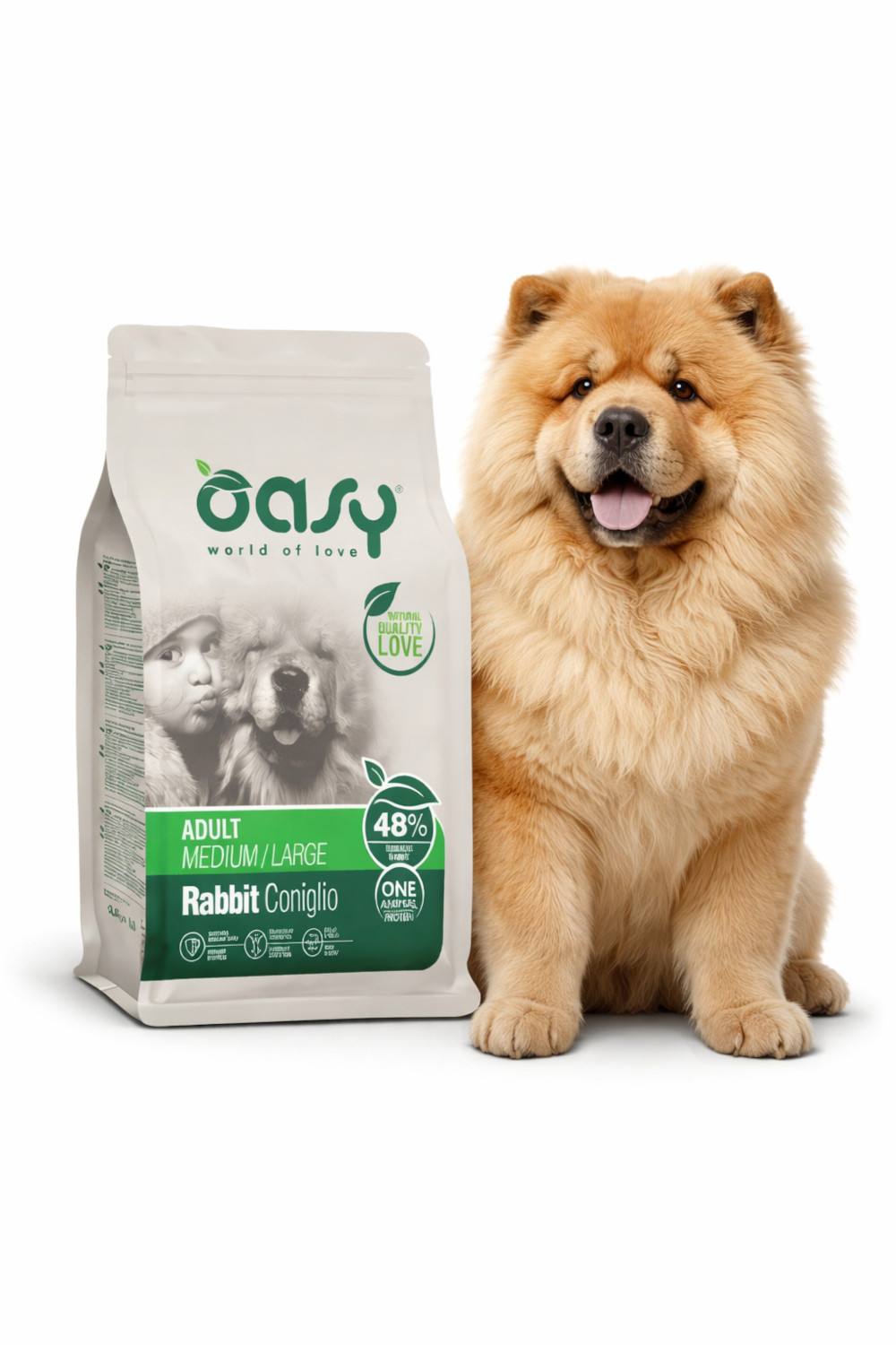 OASY One Animal Protein Adult Medium/Large Rabbit - trockenfutter für Hunde - 12kg - foto 2