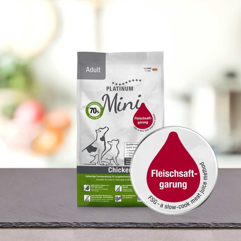 PLATINUM Adult Chicken Mini – halbfeuchtes Hundefutter – 900 g + PLATINUM Xmas-Bits Iberico 150 g Leckerli GRATIS - foto 2