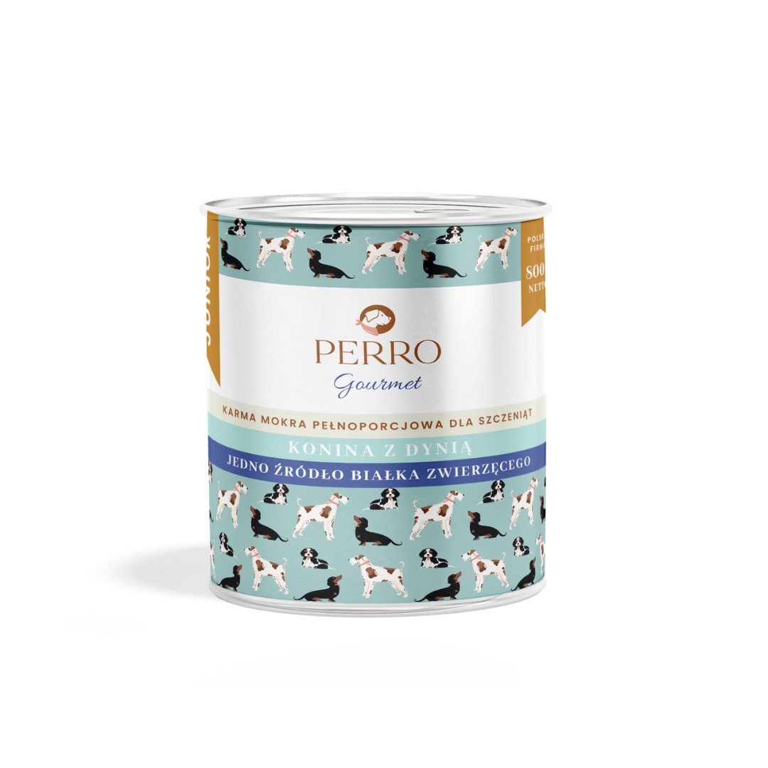 PERRO Gourmet Junior Horse with pumpkin - Nassfutter für Hunde - 800g - foto 1