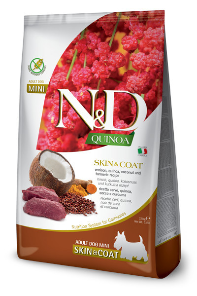 FARMINA N&D Quinoa Dog Skin&Coat Venison, Coconut Adult Mini - Trockenfutter für Hunde - 2.5 kg - foto 2