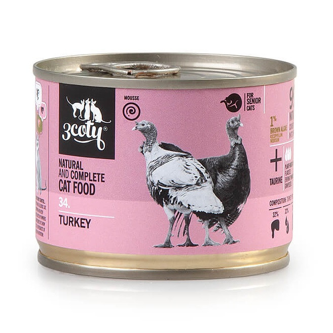 3COTY 34. Turkey Senior - nassfutter für Katzen - 12x180g - foto 6