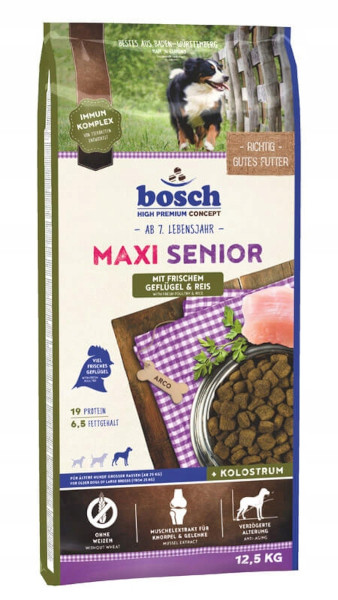 BOSCH Maxi Senior Geflügel und Reis – Trockenfutter für Hunde – 12,5 kg - foto 1