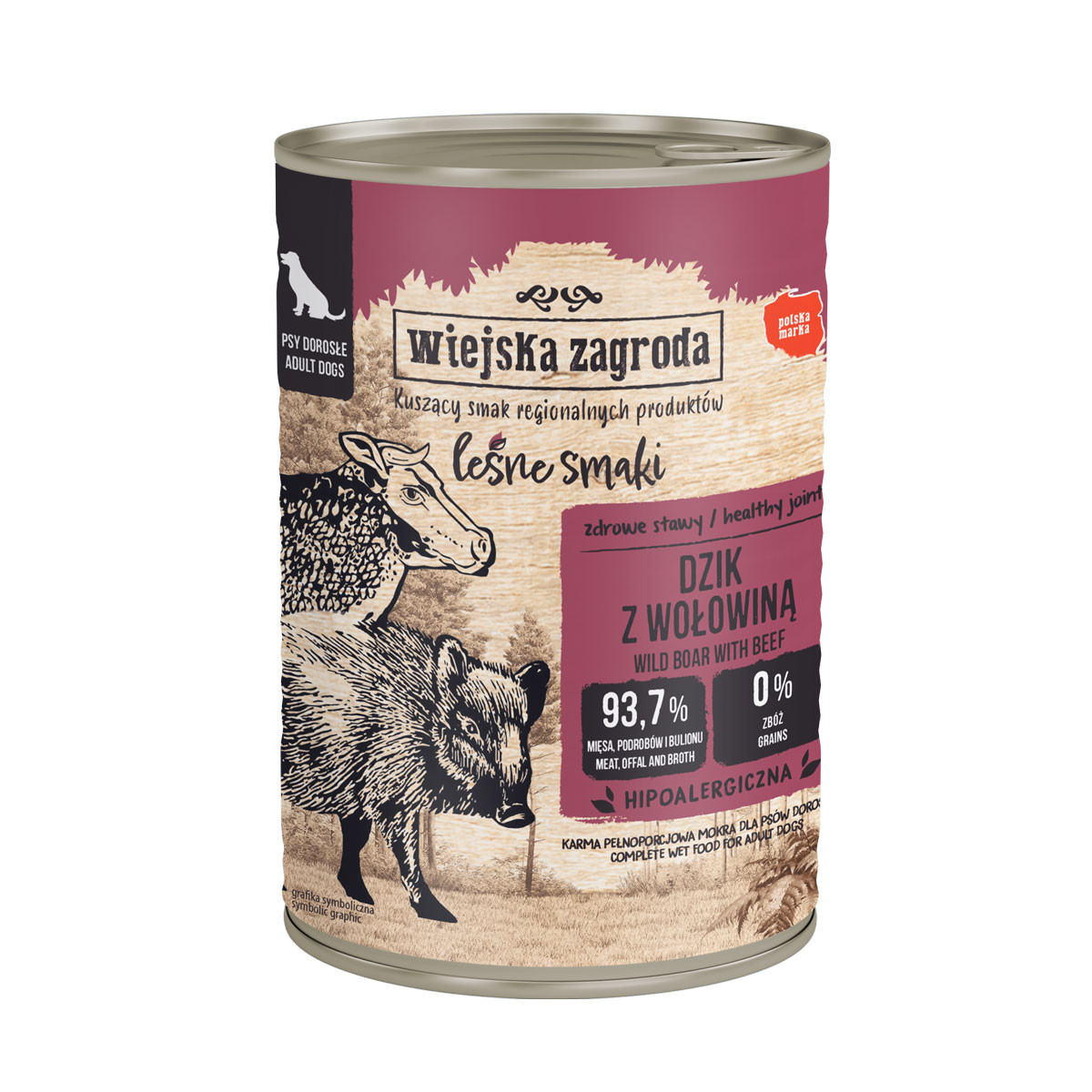 WIEJSKA ZAGRODA Forest Flavours Wild boar with beef - Nassfutter für Hunde - 400g - foto 1