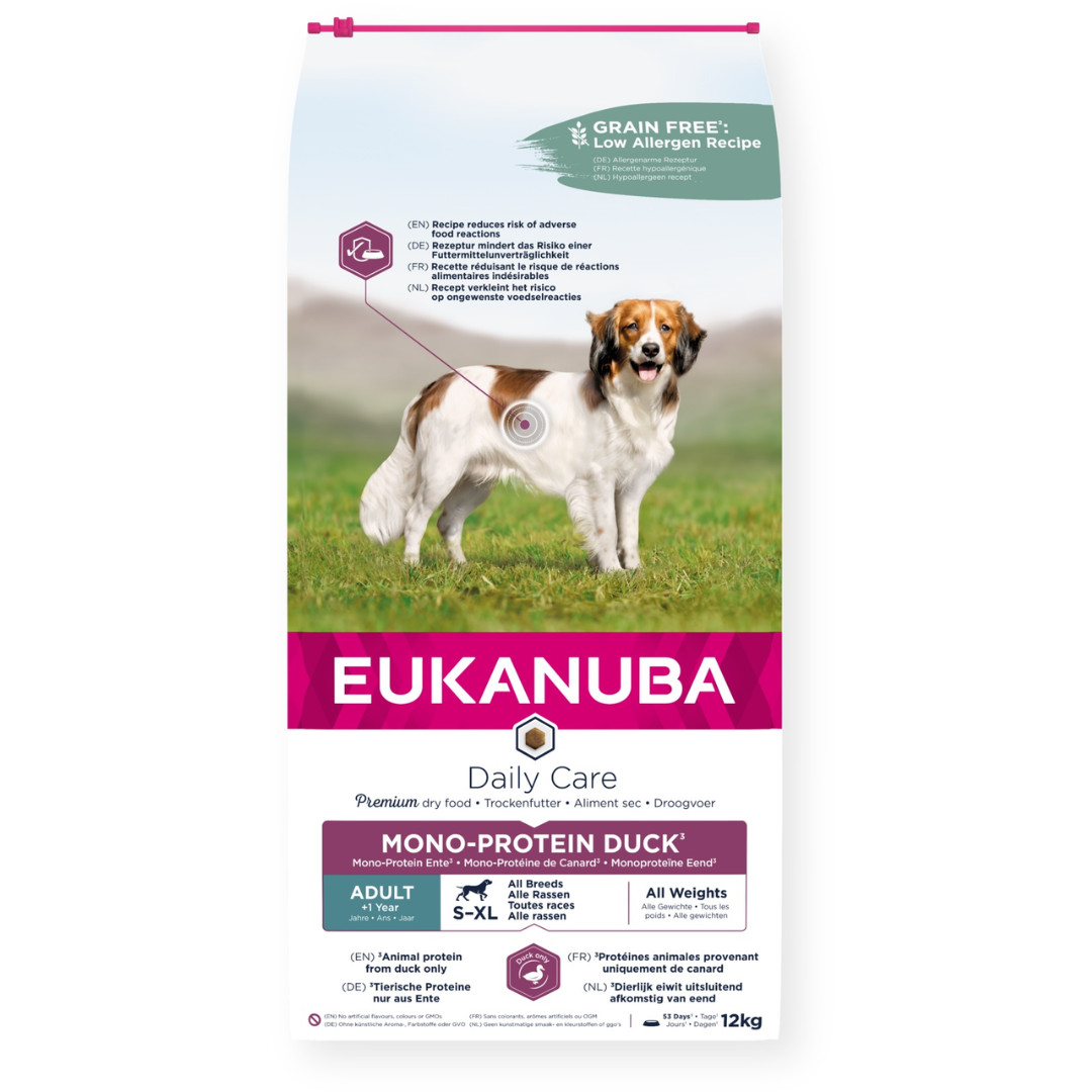 EUKANUBA Daily Care Mono-Protein Adult All Breed Duck - trockenfutter für Hunde - 12kg - foto 1
