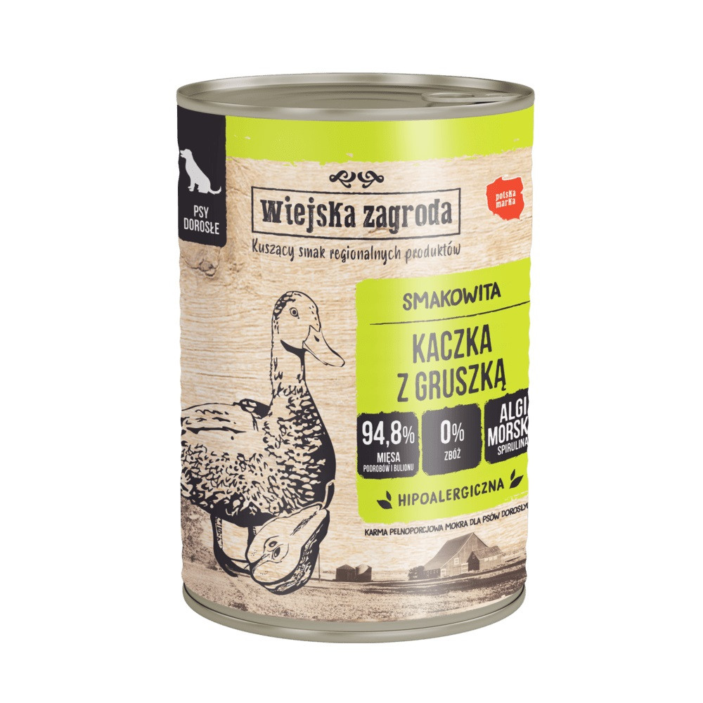 WIEJSKA ZAGRODA Duck with pear - Nassfutter für Hunde - 400g - foto 1