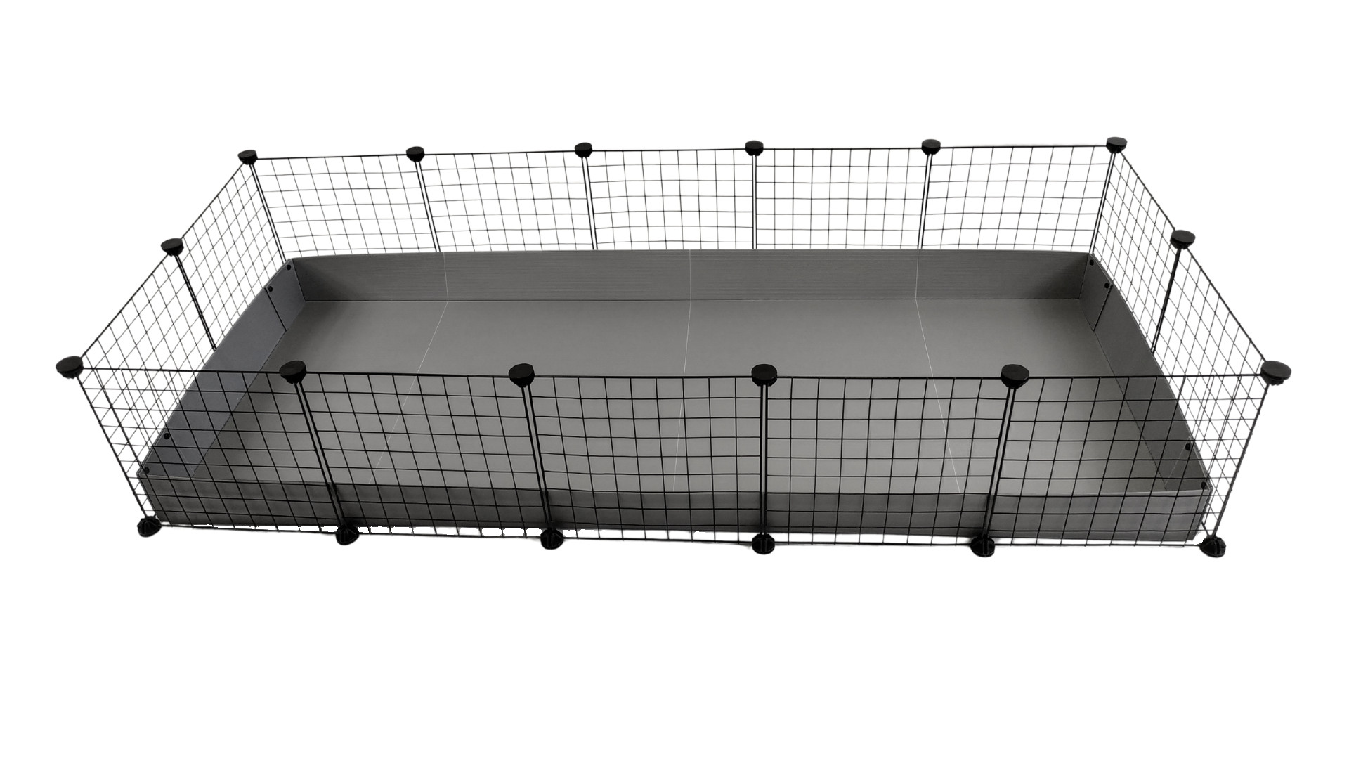 C&C modularer Käfig 5x2 Meerschweinchen Kaninchen Igel silber 180 x 75 x 37 cm - foto 1