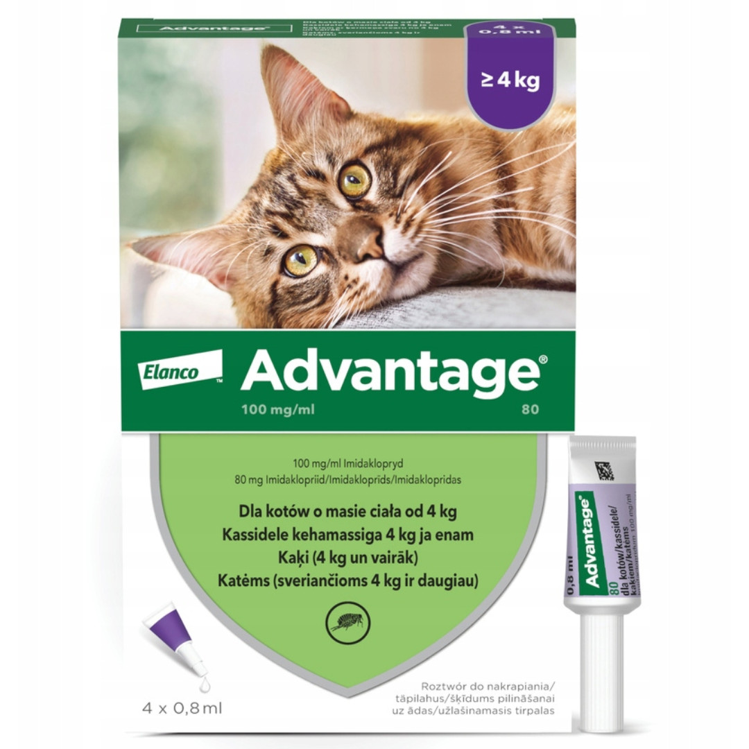 ELANCO Advantage 80 - Flohtropfen für Katzen - 4 Stück - foto 1
