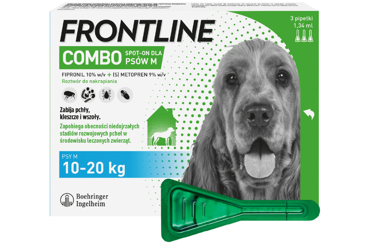 FRONTLINE Spot- on Combo M Parasitentropfen für Hunde 10 - 20 kg, 3 x 1,34 ml - foto 1