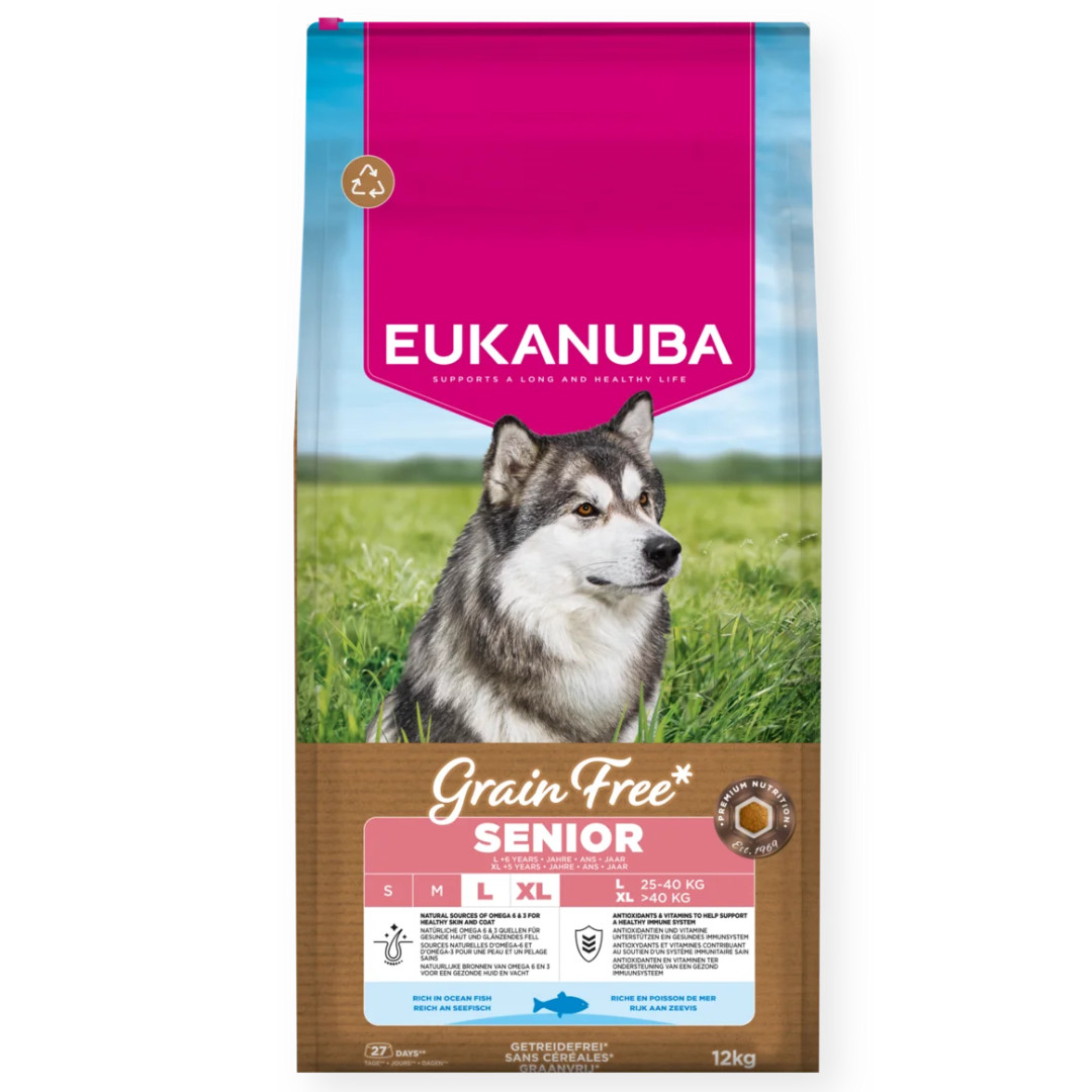 EUKANUBA Grain Free Senior Large Ocean Fish - trockenfutter für Hunde - 12kg - foto 1