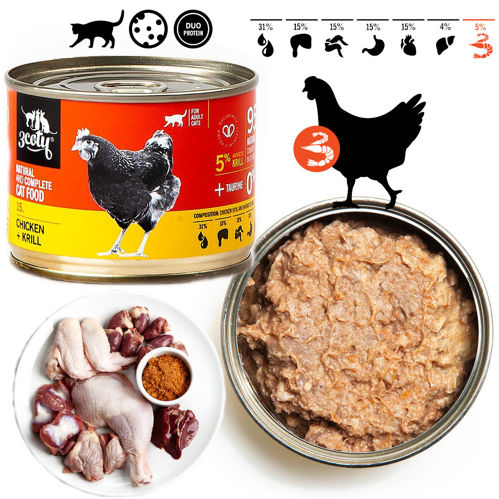 3COTY 15. Chicken and krill - nassfutter für Katzen - 180g - foto 2