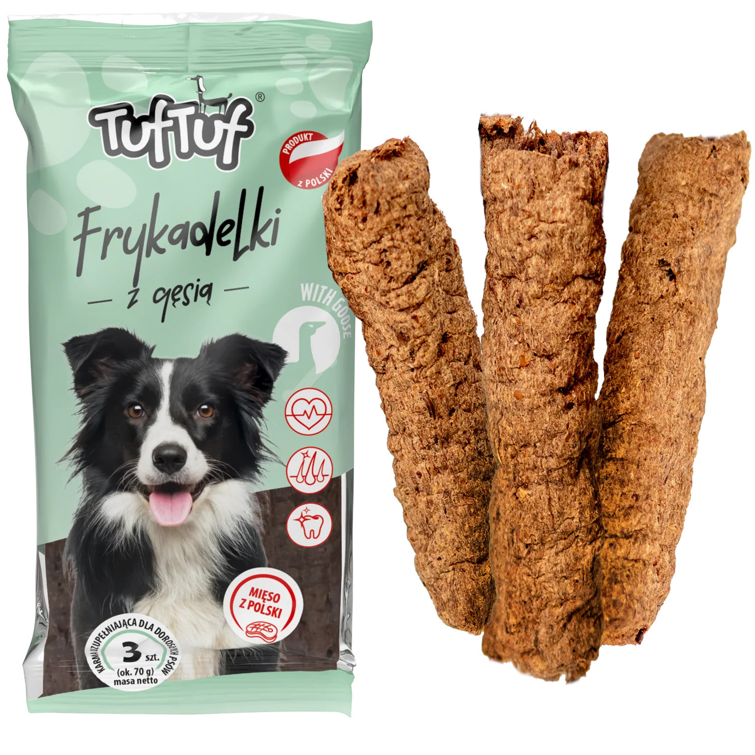 TUF TUF Meaty sticks with goose - leckerli für hunde - 70g - foto 1