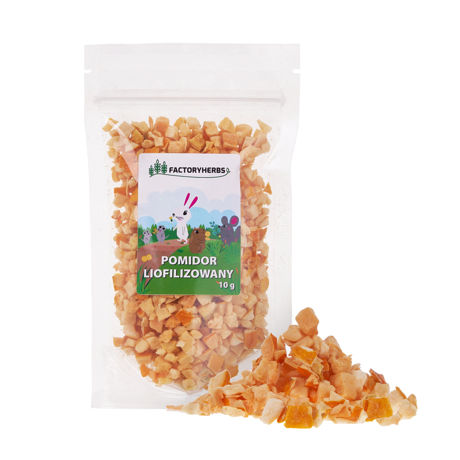 FACTORY HERBS Freeze-dried tomato - leckerli für Nagetiere und Kaninchen - 10g - foto 1