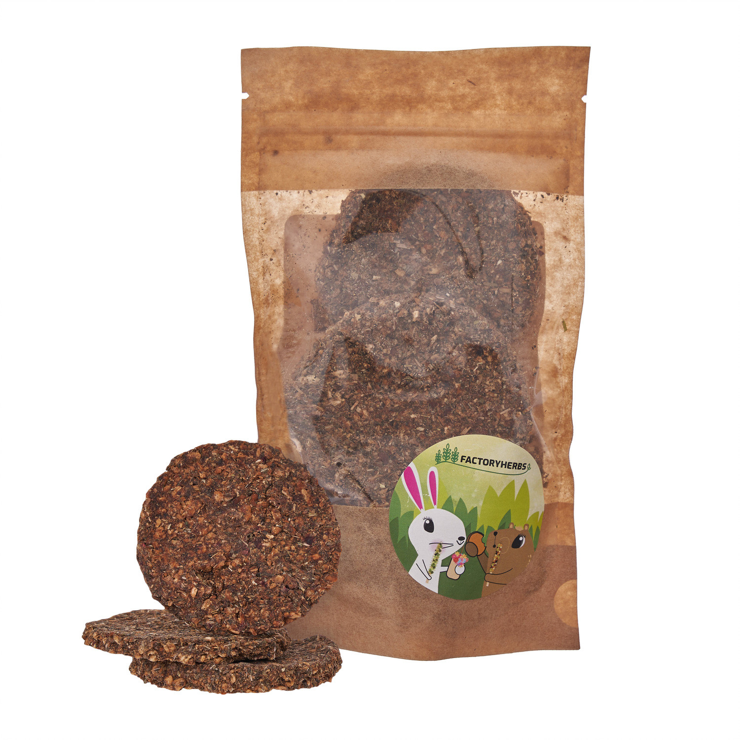 FACTORYHERBS Pastinakenkekse mit Spitzwegerich und Leinsamen - Leckerbissen für Nager und Kaninchen - 70g - foto 2