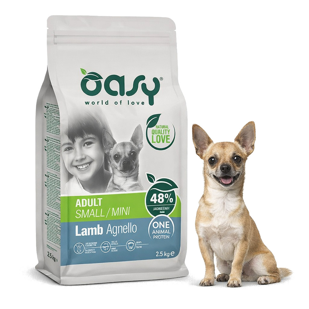 OASY One Animal Protein Adult Small/Mini Lamb - trockenfutter für Hunde - 2,5kg - foto 2