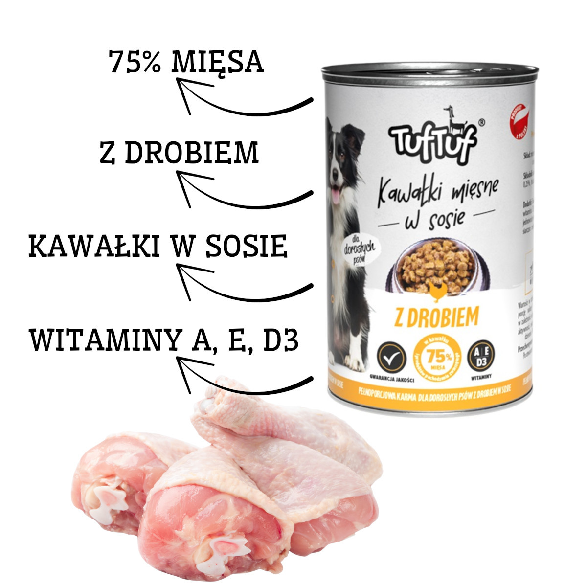 TUF TUF Meatballs MIX Flavours - Nassfutter für Hunde - 6x415g - foto 6