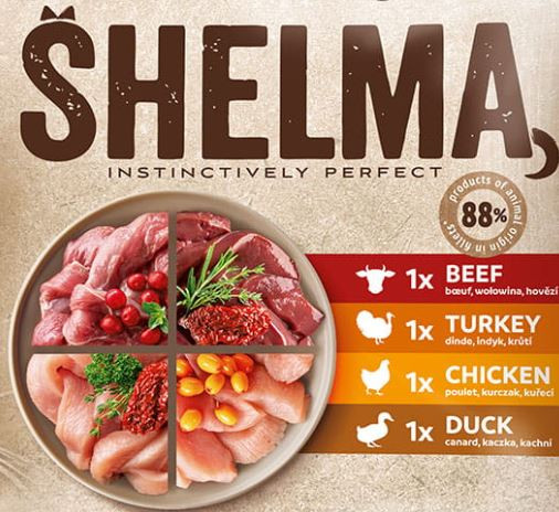 SHELMA Rich in chicken, turkey, beef and duck - nassfutter für Katzen - 4x85g - foto 2