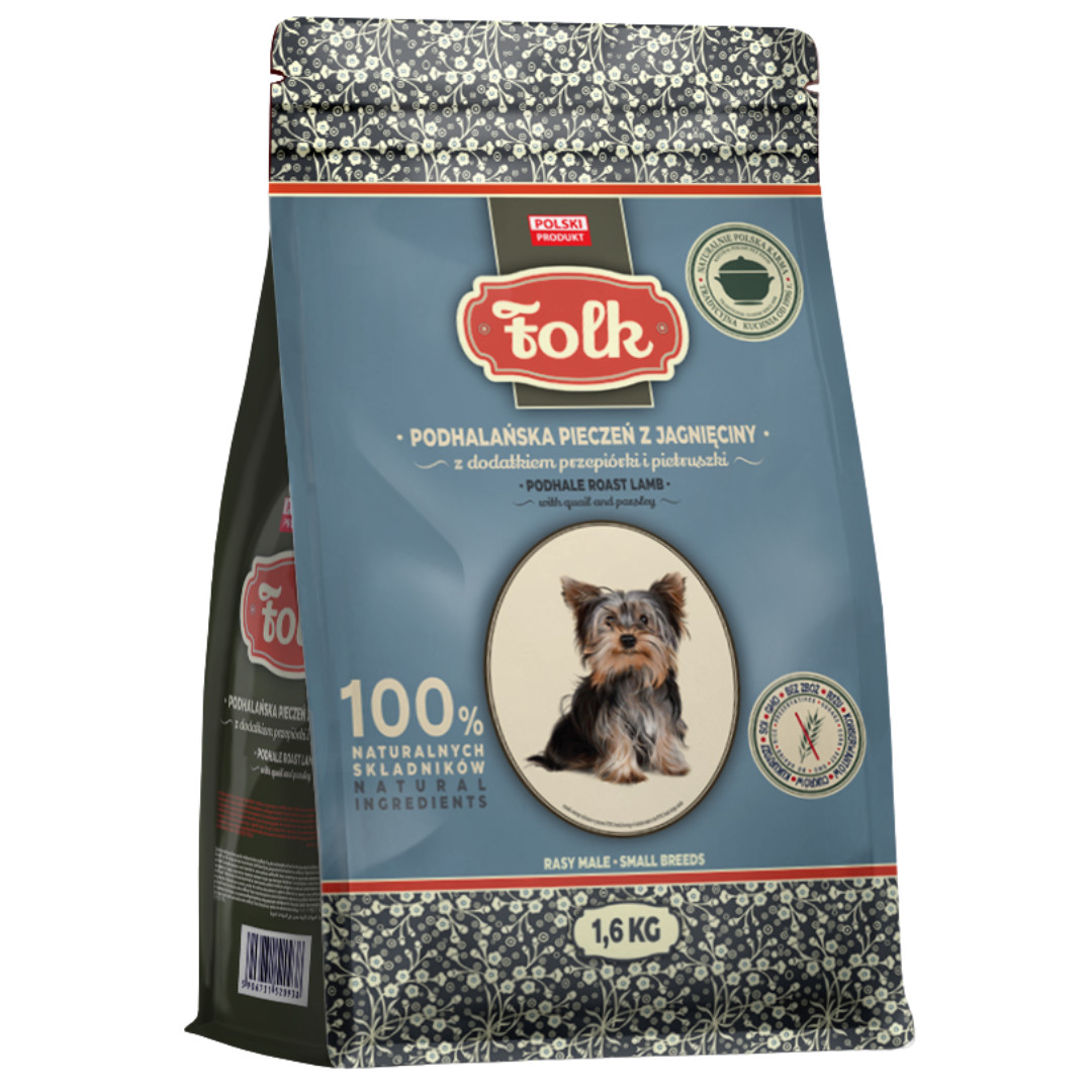 FOLK Small breeds Podhale-style lamb roast with quail and parsley - trockenfutter für Hunde - 1,6kg - foto 1